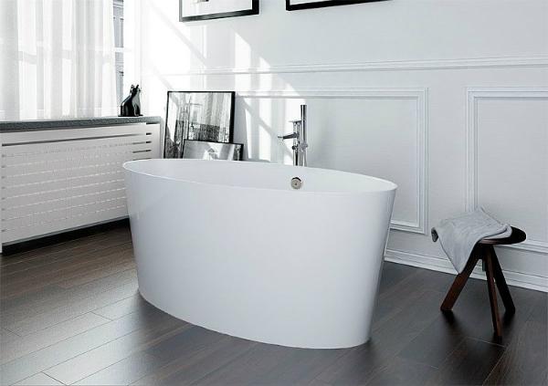 Badewanne OVO freistehend mit Überlauf 1593x650x720 mm