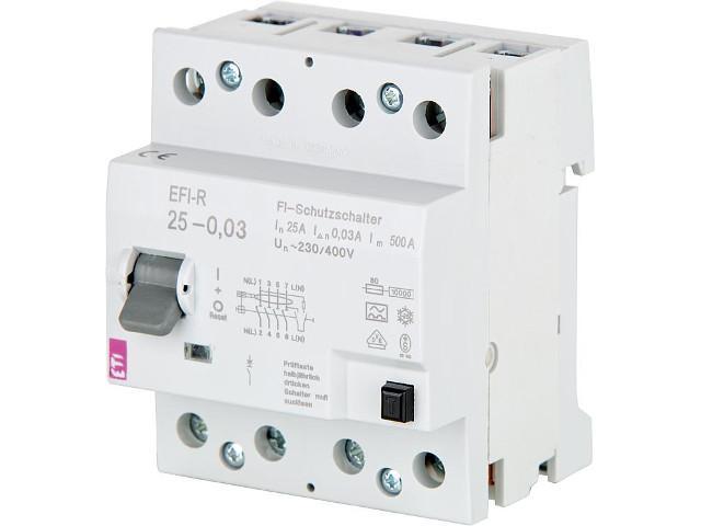 FI-Schalter EFI-R, 4-polig, 40A,300mA, 10kA, Typ A, unverzögert