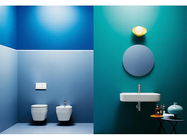Waschtisch GLAZE BxHxT 750x165x460mm aus Keramik,Weiß rechts, passende Toilette und Bidet recht
