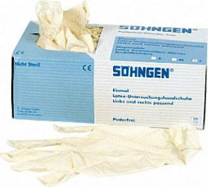 Einmal-Schutzhandschuhe aus Latex | puderfrei | hypoallergen | Größe 8-9 (groß) | VPE: 100 Stück Einmal-Schutzhandschuhe-Latex-puderfrei-hypoallergen-Groesse-8-9-gross-VPE-100-Stueck