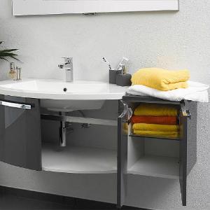 BEISCHRANK ELONIA 1 TÜRE ANTHRAZIT HGL. ANSCHLAG LINKS 350X530X370MM