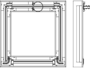 REVISIONSTÜR ALU-STAR MIT FANG- SICHERUNG UND 12,5MM GK-PLATTE EINBAUMASS 500X500MM