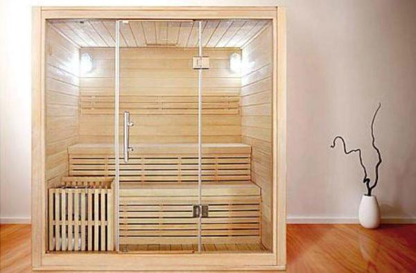 SAUNA ATHEN, HEMLOCKTANNE, MIT STERNENHIMMEL, SAUNAOFEN 4,5KW