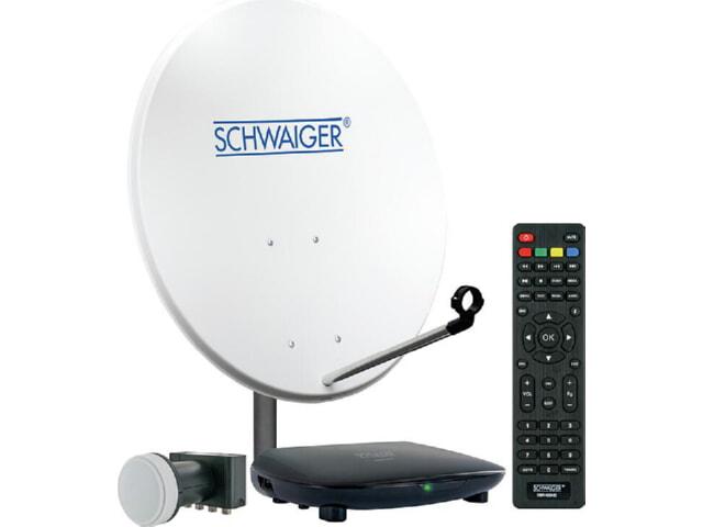 Schwaiger HDTV 4 TN, Full HD: SAT-Anlage d: 80cm, Stahl Quad-LNB + Receiver