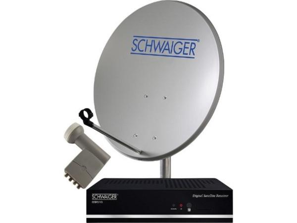 Sat-Anlage-4TN-Stahl-Spiegel-80cm-Quad-LNB-Sat-Receiver-FTA