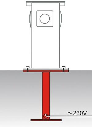 EDELSTAHL-ERDSTÜCK FÜR GARTEN STECKDOSENSÄULE AUS ALU AUFLAGEFLÄCHE 170X120MM