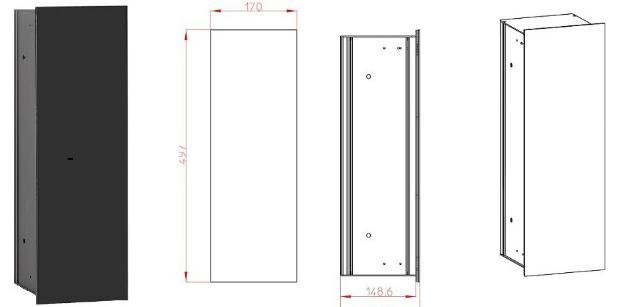 WC-MODUL EMCO ASIS 2.0 UNTERPUTZ, HÖHE 497MM, SCHWARZ