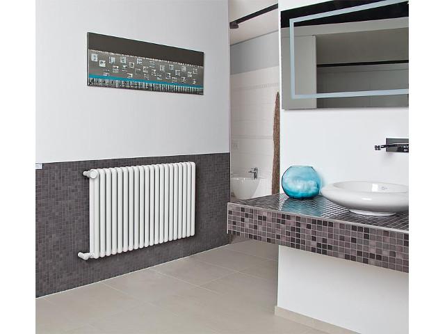 Niedertemperatur Badheizkörper Alu 1449x600 mm Tribeca 90 RAL9010, 12 Glieder