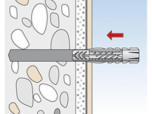 Dübel in der Wand - Symbolbild