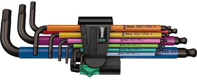 WERA Inbussschlüsselsatz 3950 SPKL/9 SM Edelstahl Multicolour, 9-teilig