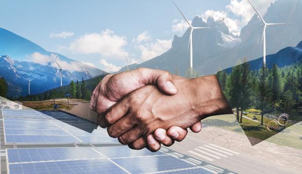 Handschlag - regenerative Energien sind die Zukunft