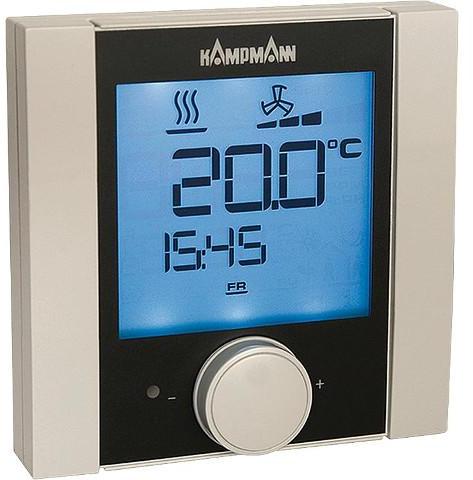 Kampmann Uhrenthermostat-Raumbediengerät Typ KaController 12 V DC mit Einknopfbedienung Farbe: weiß