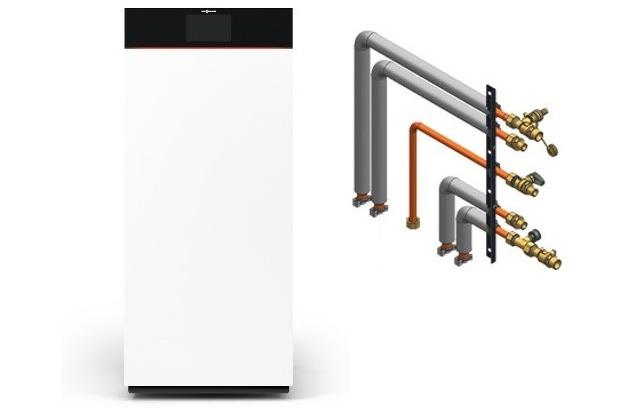 VIESSMANN Vitodens 333-F, Gas-Kompaktgerät, Paket, 25 kW, Ladespeicher, Gaswärmepumpe