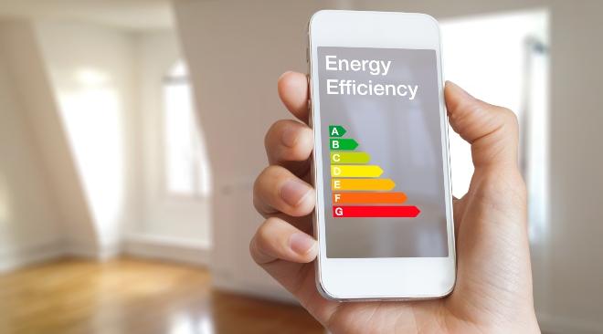 Handy zeigt "Energy Efficiency" an - Wärmeeffizienz steigern