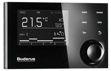 Buderus 7738112309 Logamatic RC310, schwarz, mit Außenfühler - Heizung digitalisieren