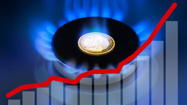 Eine Grafik symbolisiert den Anstieg des Gaspreises in den letzten Monaten
