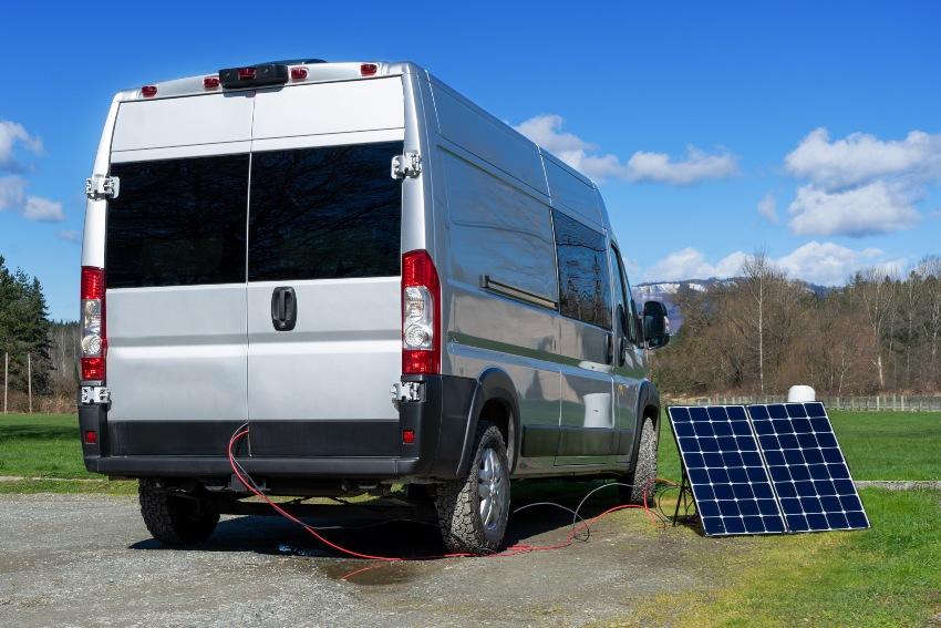 Photovoltaik Modul bei einem Wohnmobil - Solarenergie