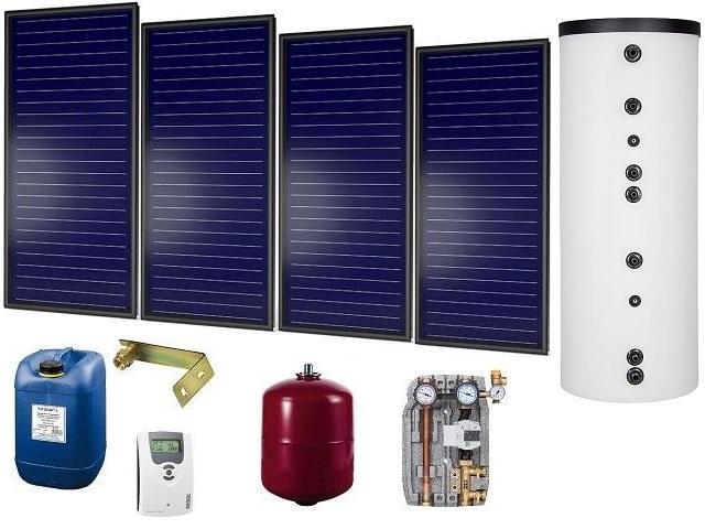 Solaranlage komplett, Aufdachmontage, Solarpaket 10,08m², Solarthermie Warmwasser, Solar inkl. Speicher 500L