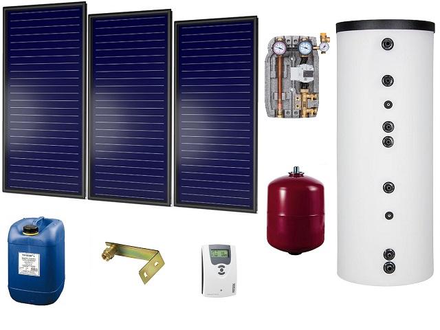 Solaranlage komplett, Aufdachmontage, Solarpaket 7,56m², Solarthermie Warmwasser, Solar inkl. Speicher 400L