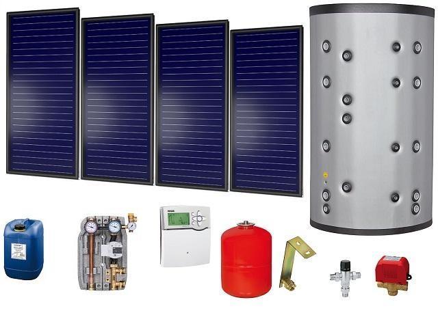 Solaranlage komplett, Aufdachmontage, Solarpaket 10,08m², Solarthermie Warmwasser, Solar inkl. Kombispeicher 800L/170L