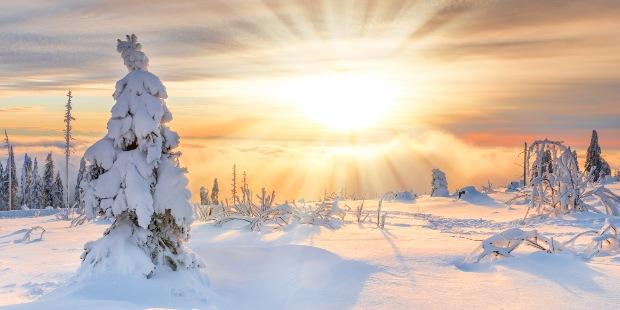 Wintersonne, Schneelandschaft