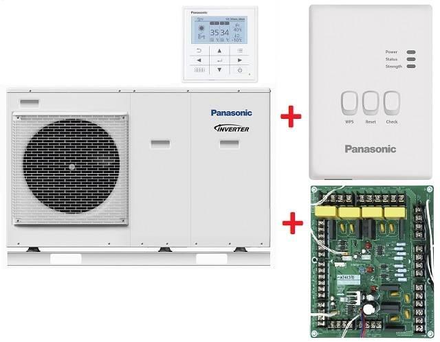 Panasonic Aquarea Wärmepumpe 5 kW, WH-MDC05J3E5 mit CZ-TAW1 Internet-Steuerung und CZ-NS4P Platine Smart Grid