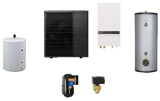 Wärmepumpenpaket Hybridlösung Panasonic Aquarea LT 7 kW 230V, R290 für eine bestehende Öl/-Gasanlage