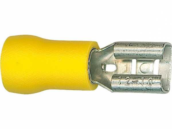 Flachsteckhülse halbisoliert 4,0mm²-6,0mm², 9,5x1,1mm Farbe gelb, VPE 100 Stück
