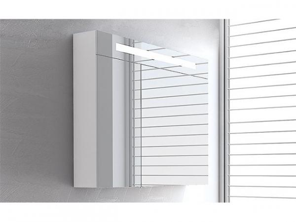 Spiegelschrank mit Beleuchtung, weiß Hochglanz 2 Türen 900x740x160mm