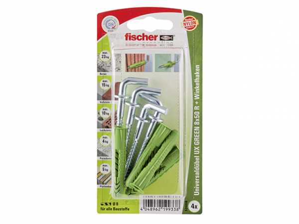 Fischer Universaldübel UX GREEN 8x50 R WH mit Rand, 524808 SB-Programm