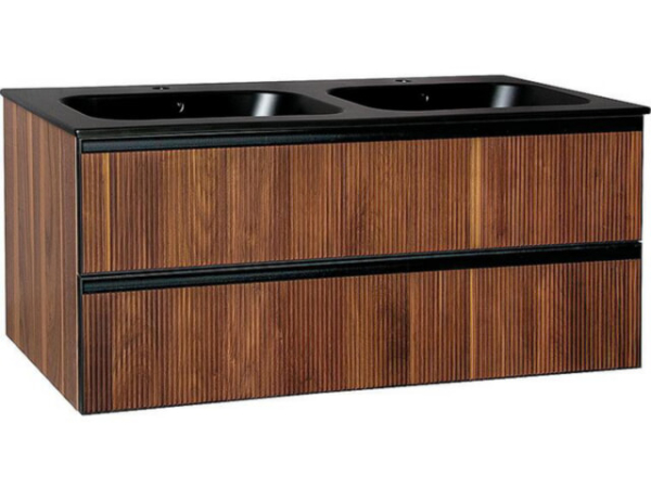 WTU Nussbaum + Keramik-WT schwarz matt Benaro, 1210x515x510mm