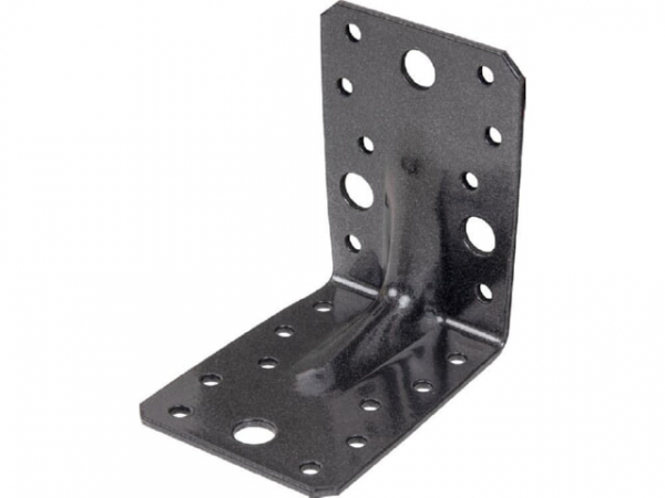 Schwerlast-Winkelverbinder 90 x 90 x 65 mm, mit Sicke DURAVIS , Material: Stahl, sendzimirverzinkt, Oberfläche: schwarz-diamant