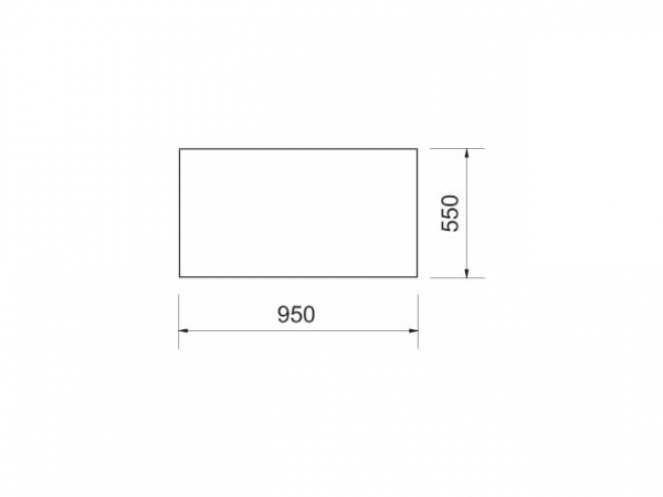 Buderus 80364632 Spezialbodenplatte PE/PE Nova, Glas Rechteck, BxHxT = 950x6x550 mm, klar