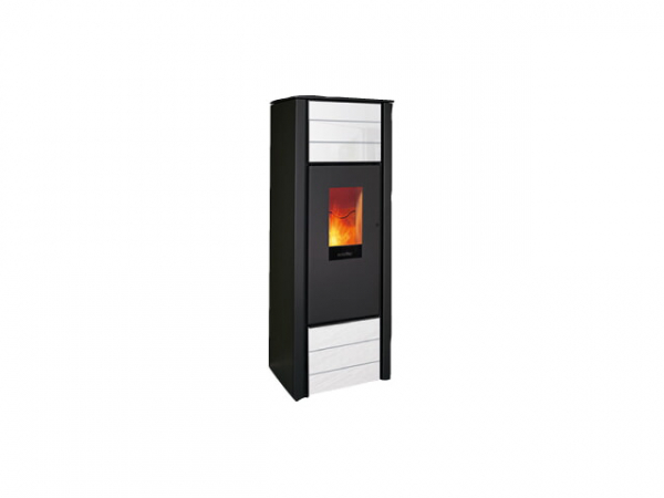 Buderus Pellet-Primärofen, family.nrg air+, 2-6 kW, Frontverkleidung Glas white, Steuerung S5, rlu, 7736602228