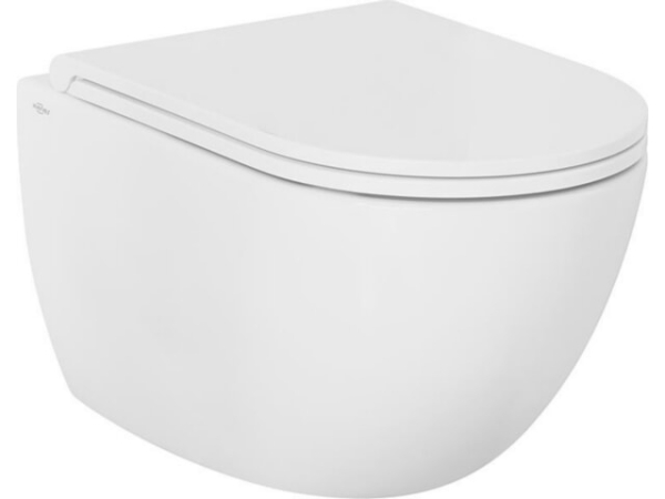 WC-Set Evenes Elanda Wand-Tiefspül, Weiß Matt, Spülrandlos, Softclose WC-Sitz, Keramik, 355x340x515mm