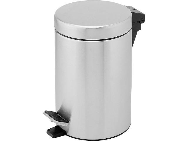 Treteimer 5 Liter, Metall verchromt 29,5x20 cm Ø Treteimer 5 Liter, Metall verchromt 29,5x20 cm Ø