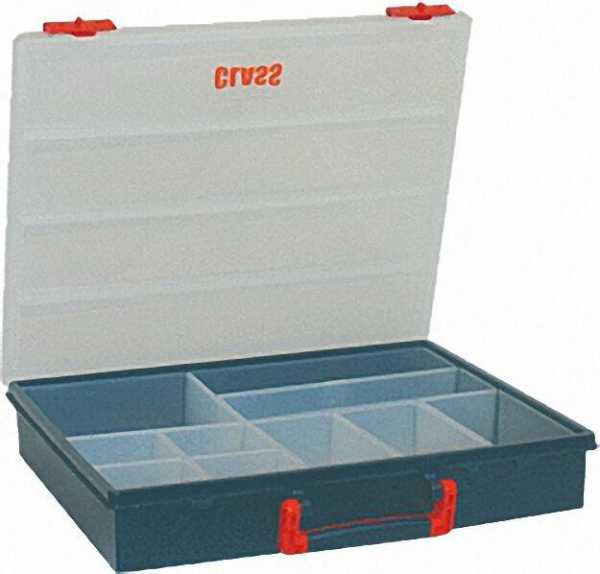 Kleinteilebox schwarz mit 10 Fächern l=400mm, 340mm, h=70mm