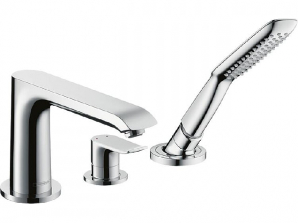 3-Loch Wannenarmatur Hansgrohe Metris F-Set chrom Wannenrandmontage