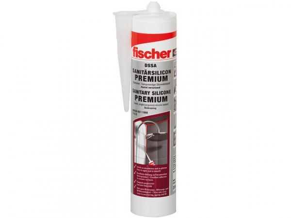 Fischer Sanitär Silikon schwarz, DSSA 310 ml hochwertige Premium Bad Silikon Sanitärsilicon, VPE 1 Stück