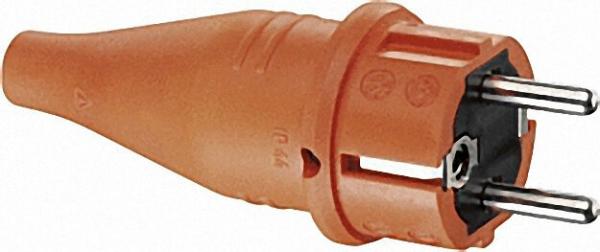 Gummi-Schutzkontaktstecker orange, 16A 250V IP 44
