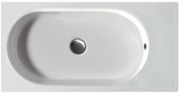 Waschtisch, Waschbecken AREA aus Keramik mit 1 Hahnloch, weiß, BxHxT:700x110x350mm