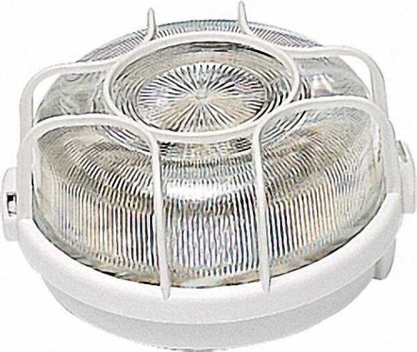Kunststoff-Lampe, Rund, 100 Watt weiß