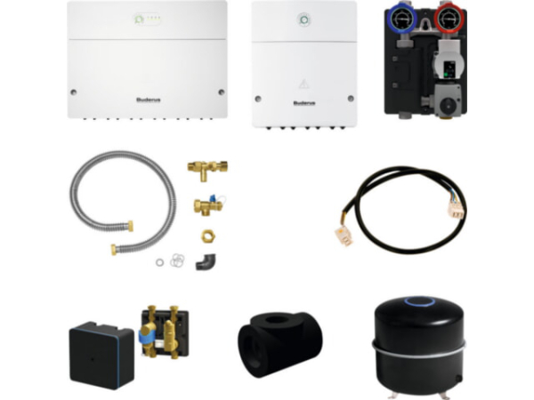 Buderus Gas-Brennwertkessel Logano plus KB192i/KB195i Paket Logaplus Hybridanschluss-Set HYC25-2 MM100 HSM25-6 MZ HF-Set-KB192/195 mit EMS p