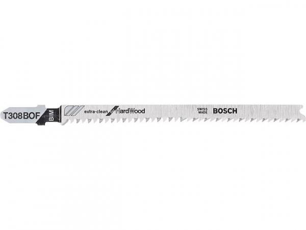 Stichsägeblätter BOSCH T308BOF Länge 117mm, speziell für Kurvenschnitte in Holz, VPE 5 Stück