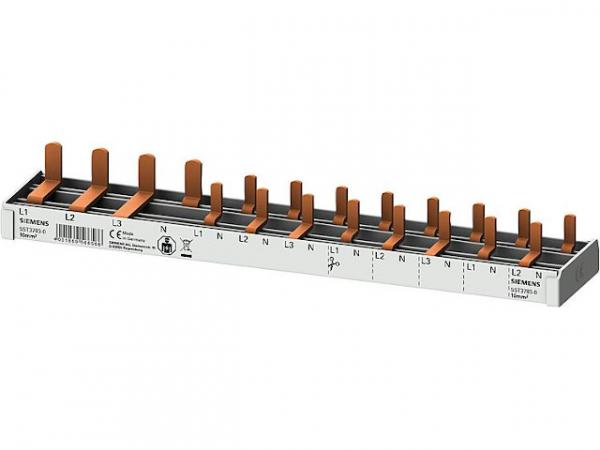 Stiftsammelschiene, 10mm² 1x FI 4pol. N-rechts 8x AFDD-LS Siemens 5ST3783-0 (12TE)