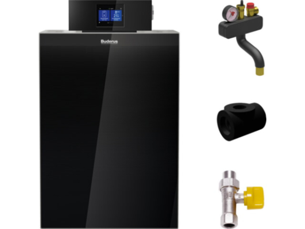 Buderus Logano plus M KB192i Gas-Brennwertpaket 15 kW, Komplettsystem mit Hydraulikbox HB120, WLAN, App-Steuerung