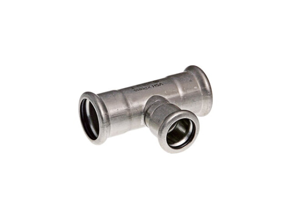 Buderus Logafix Edelstahl T-Stück reduziert 76,1x28x76,1 M-Kontur V2A EPDM O-Ring LBP-Funktion Innengewinde