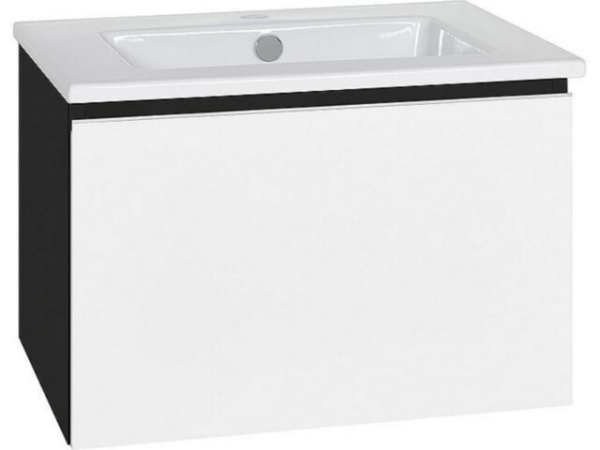 WTU + Keramik-WT Serie ELA Korpus schwarz smt - Front Eiche Furnier dunkel 610x420x510mm