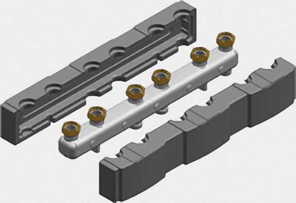 VIESSMANN 7460643 Verteilerbalken für 3 Divicon mit Wärmedämmung