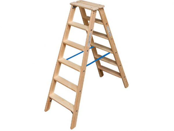 Stufen-DoppelLeiter Holz, Krause 2x6 Stufen, 818430
